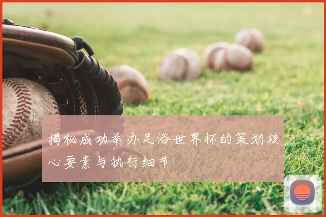 揭秘成功举办足浴世界杯的策划核心要素与执行细节